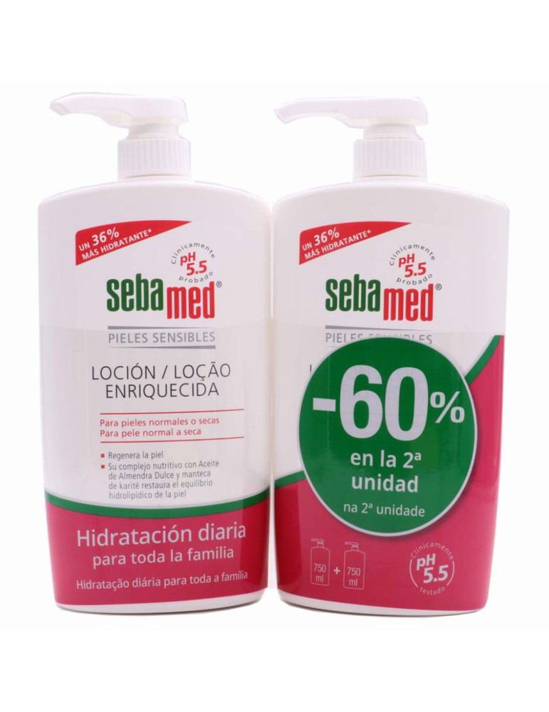 SEBAMED LOCION ENRIQUECEDORA HIDRATANTE 2 ENVASES 750 ML PACK 60% PROMOCION