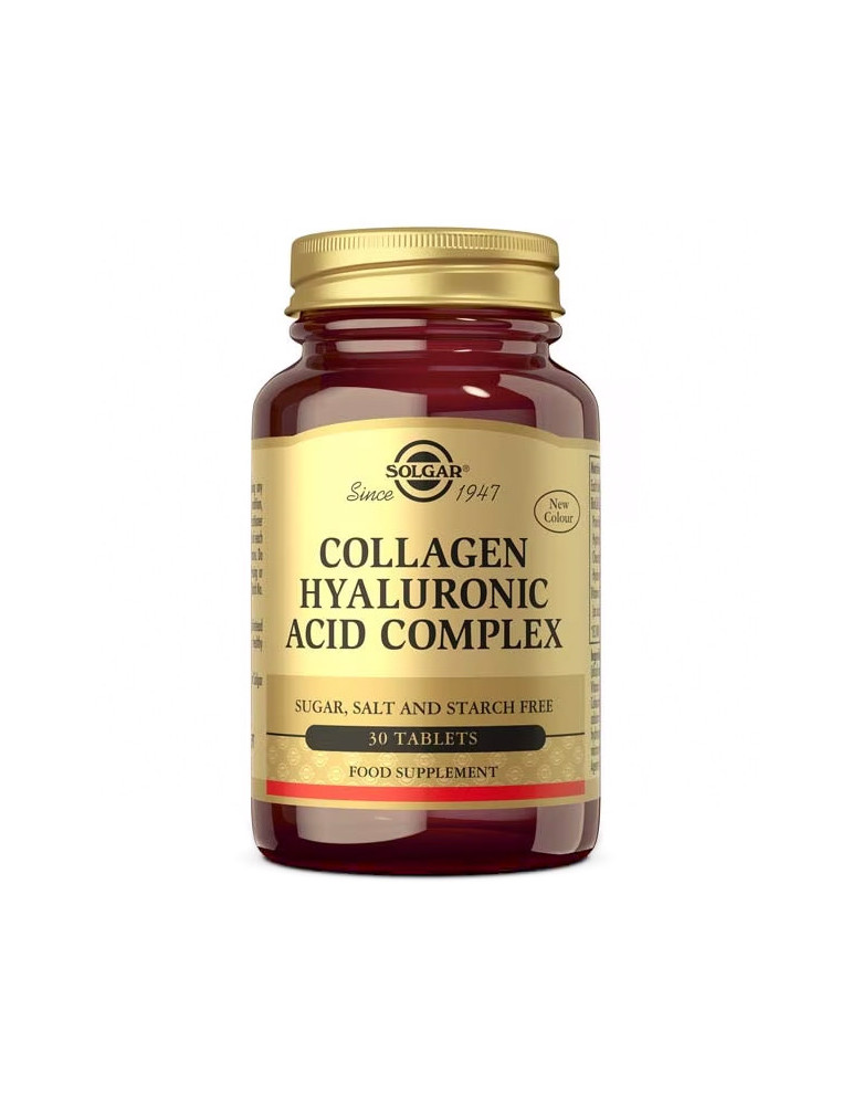 SOLGAR ACIDO HIALURONICO COMPLEX CON COLAGENO 120 MG 30 COMPRIMIDOS