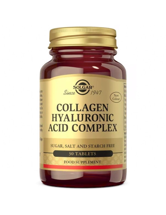 SOLGAR ACIDO HIALURONICO COMPLEX CON COLAGENO 120 MG 30 COMPRIMIDOS