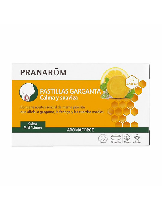 PRANAROM AROMAFORCE PASTILLAS GARGANTA MIEL LIMÓN