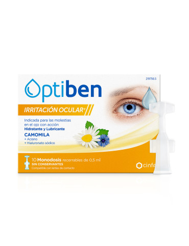 OPTIBEN OJOS IRRITADOS UNIDOSIS ESTERIL SEQUEDAD 10 AMP
