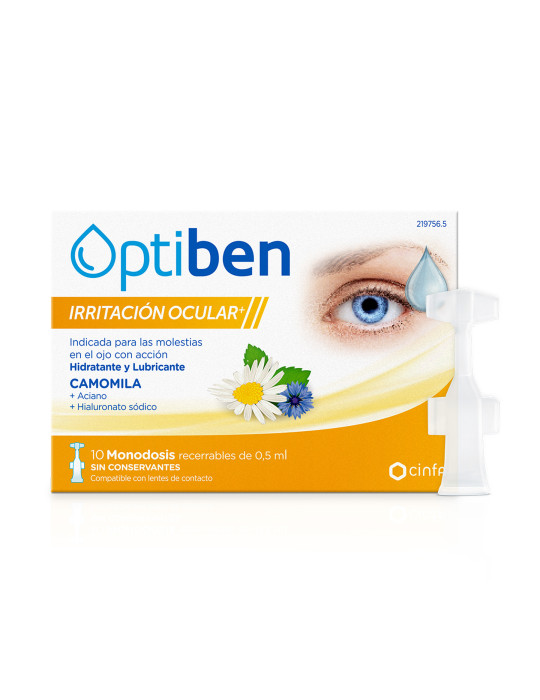 OPTIBEN OJOS IRRITADOS UNIDOSIS ESTERIL SEQUEDAD 10 AMP