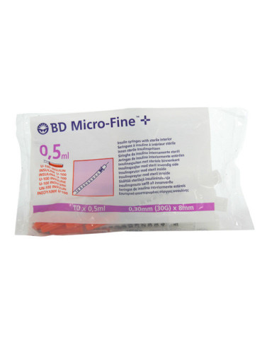 BOLSA JERINGAS BD INSUL 0,5 ML 30 X 8 2