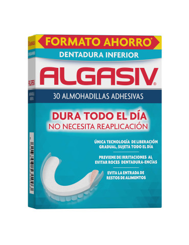 ALGASIV  ALMOHADILLAS DENTADURA INFERIOR 30 U 2