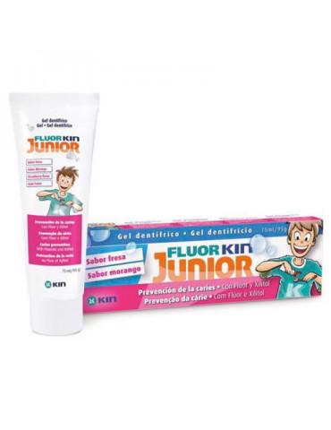 KIN JUNIOR GEL FLUOR FRESA 75M 2