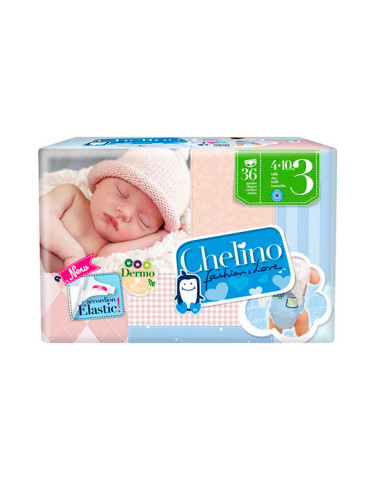 PAÑAL INFANTIL CHELINO FASHION & LOVE T- 3 (4 - 10 KG) 36 PAÑALES 2