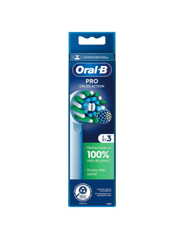 CEPILLO DENTAL ELECTRICO RECAMBIO ORAL B CROSS ACTION 3 CABEZALES 2