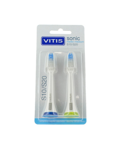 CEPILLO DENTAL ELECTRICO VITIS SONIC S10 / S20 MEDIO 2U RECAMBIO CABEZAL 2