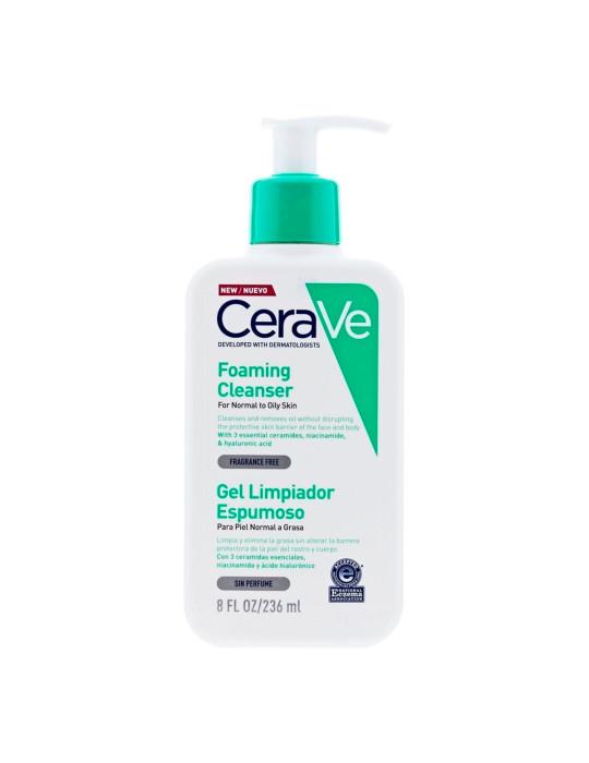 CERAVE GEL LIMPIADOR ESPUMOSO 1 ENVASE 236 ML