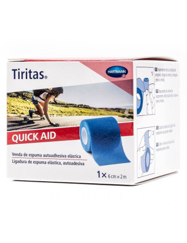 TIRITAS QUICK AID APOSITO ADHESIVO COLOR AZUL 6 CM X 2 M 1 U 2