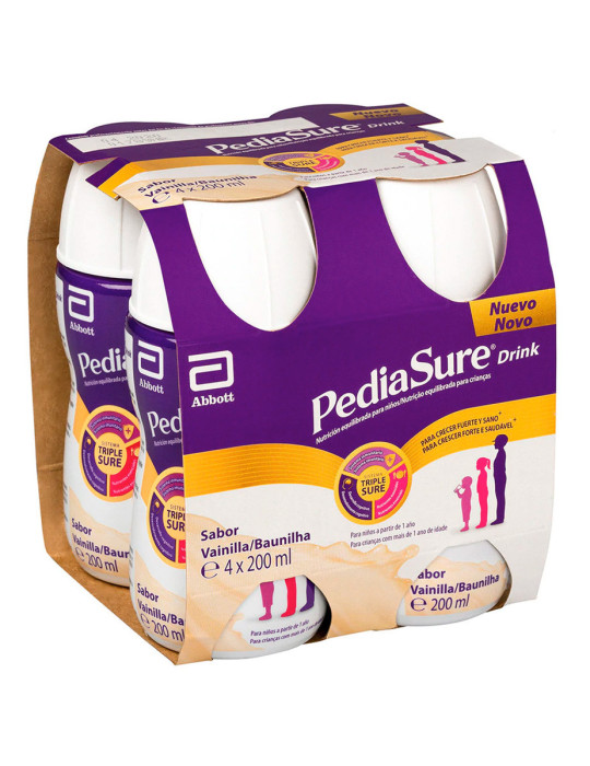 PEDIASURE DRINK 4 BOTELLAS 200 ML SABOR VAINILLA