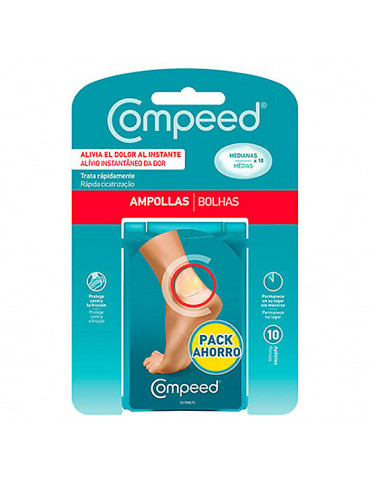 COMPEED AMPOLLAS TALLA MEDIANA 10 UNIDADES PACK AHORRO 2