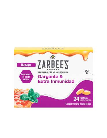ZARBEES GARGANTA Y EXTRA INMUNIDAD 24 PASTILLAS PARA CHUPAR 2