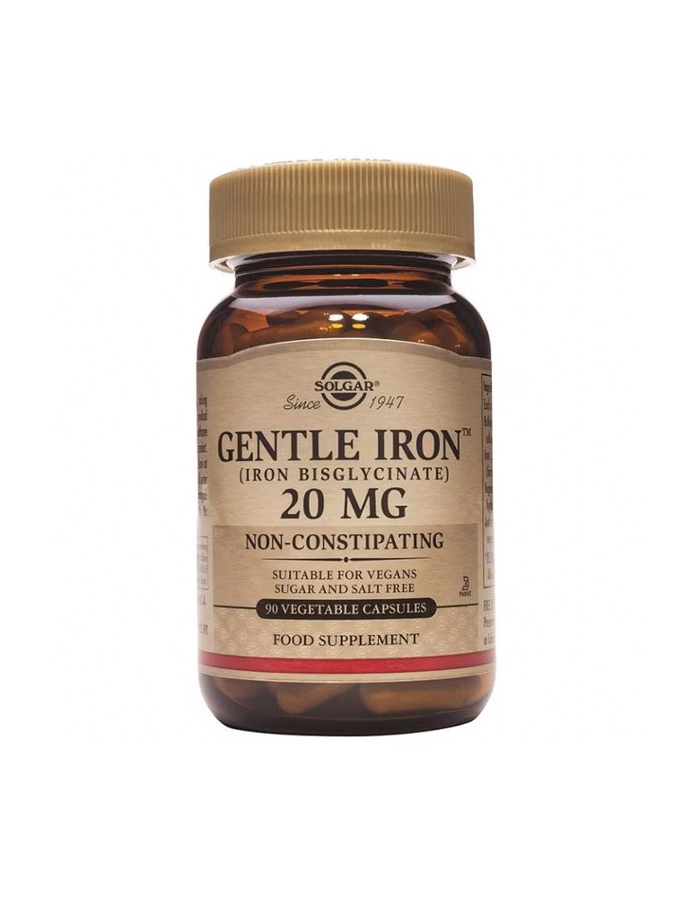SOLGAR GENTLE IRON 20 MG, 90 CÁPSULAS