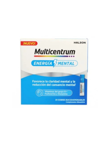 MULTICENTRUM ENERGIA MENTAL 20 SOBRES BUCODISPERSABLES 2