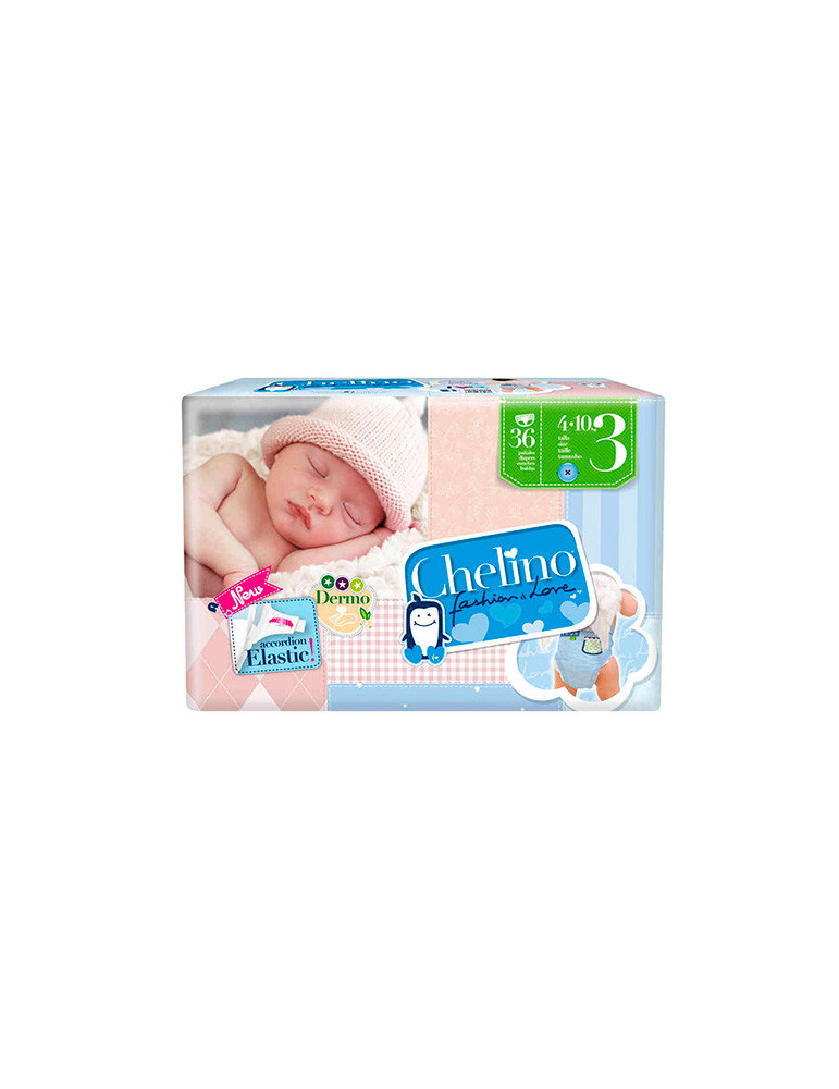 PAÑAL INFANTIL CHELINO FASHION & LOVE T- 3 (4 - 10 KG) 36 PAÑALES
