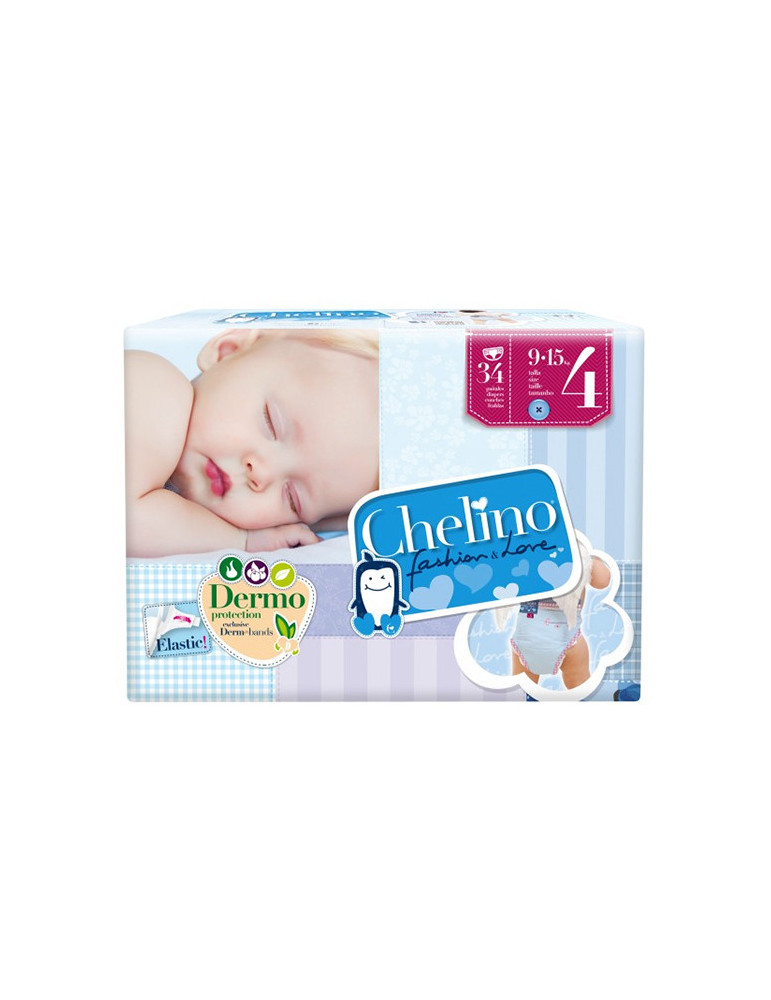 PAÑAL INFANTIL CHELINO FASHION & LOVE T- 4 (9 - 15 KG) 36 PAÑALES