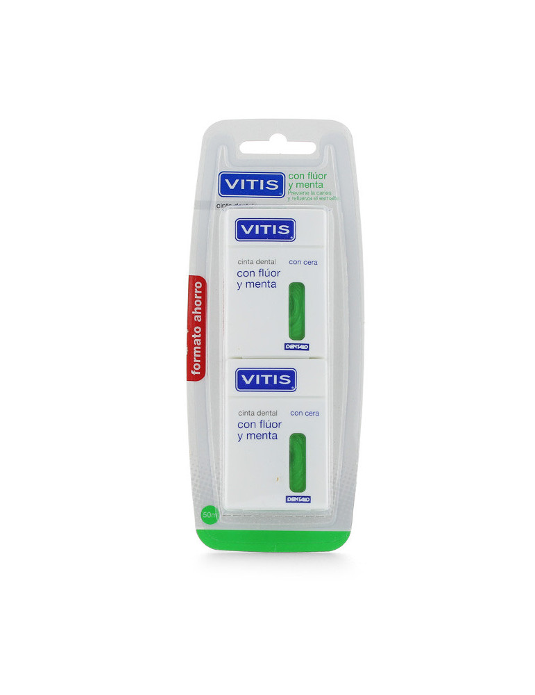 VITIS SEDA DENTAL CON FLUOR Y MENTA 50 M 2 U