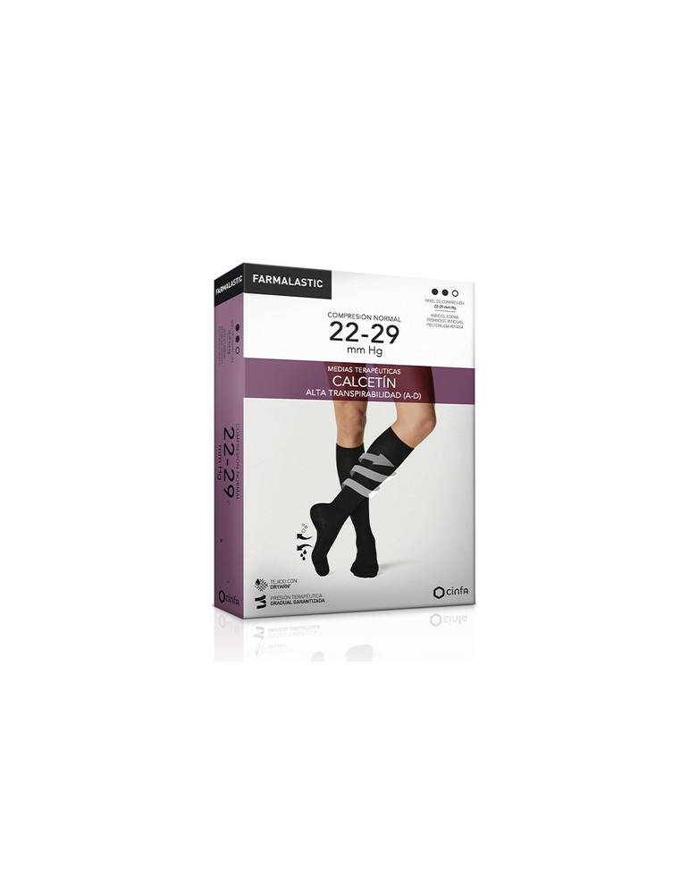 FARMALASTIC CALCETIN ALTA TRANSPIRABILIDAD COMP NORMAL T-P NEGRO