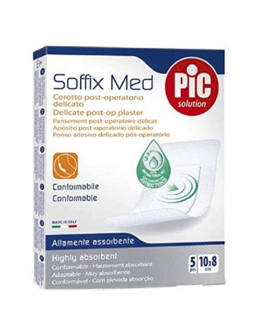PIC SOFFIX MED ANTIBACTERIANO POST OP APOSITO AD 10 X 8 CM 5 APOSITOS