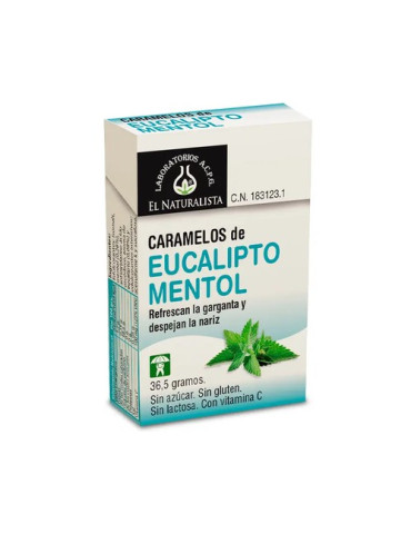 EL NATURALISTA CARAMELOS EUCALIPTO MENTOL SIN AZUCAR EL NATU 36.5 G