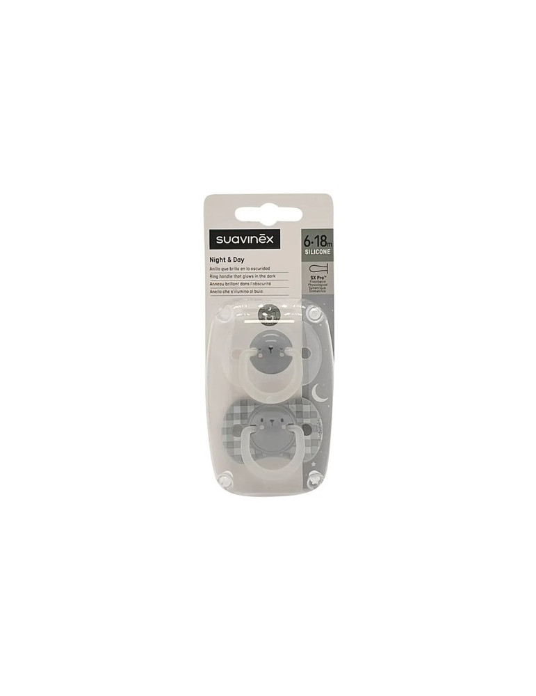 CHUPETE NIGHT & DAY SILICONA T FISIOLOGICA SUAVINEX SX PRO 6-18 M