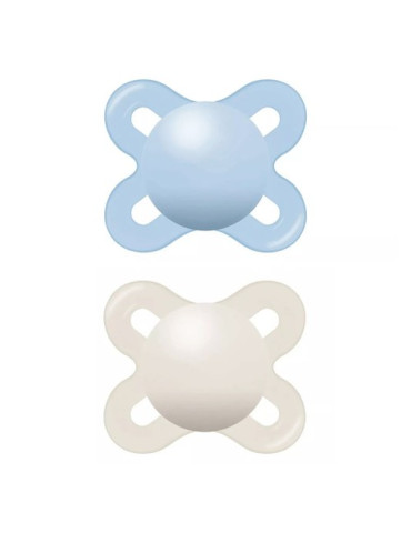 CHUPETE SILICONA MAM START 0-2 M AZUL-AMARRILLO