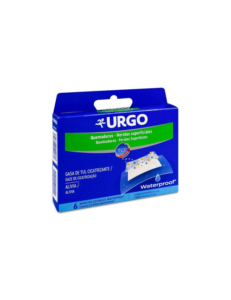 URGO QUEMADURAS WATERPROOF 6 UNIDADES FORMATO PEQUEÑO 5 X 7 CM