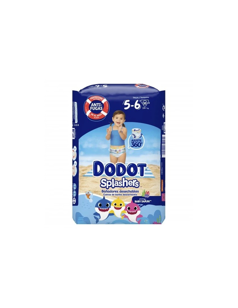 PAÑAL INFANTIL DODOT SPLASHERS TALLA 5 12-15 KG 10 UNIDADES