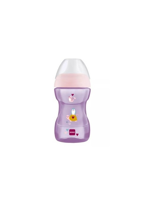 VASO CON BOQUILLA DURA MAM FUN TO DRINK CUP ROSA +8 M  270 ML