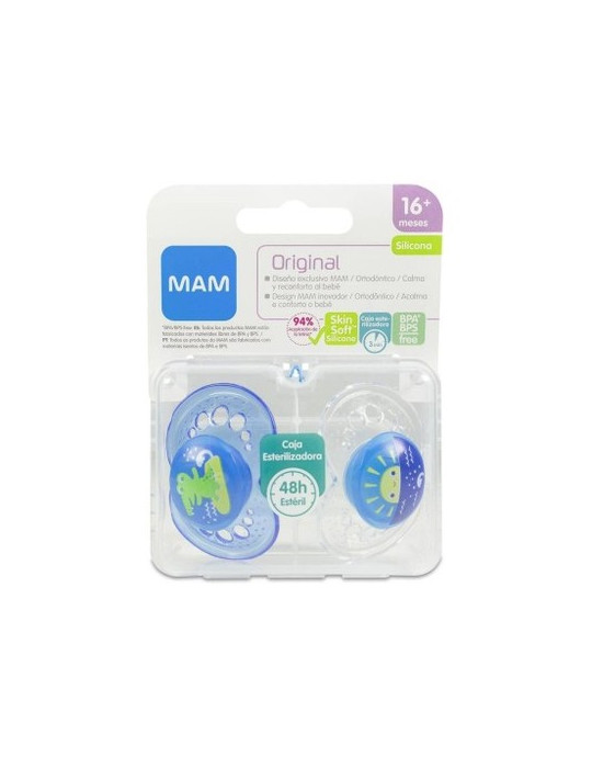 CHUPETE SILICONA MAM ORIGINAL 16+ M NEUTRO PACK DOBLE