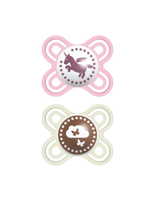 CHUPETE SILICONA MAM PERFECT 0+ ROSA PACK DOBLE
