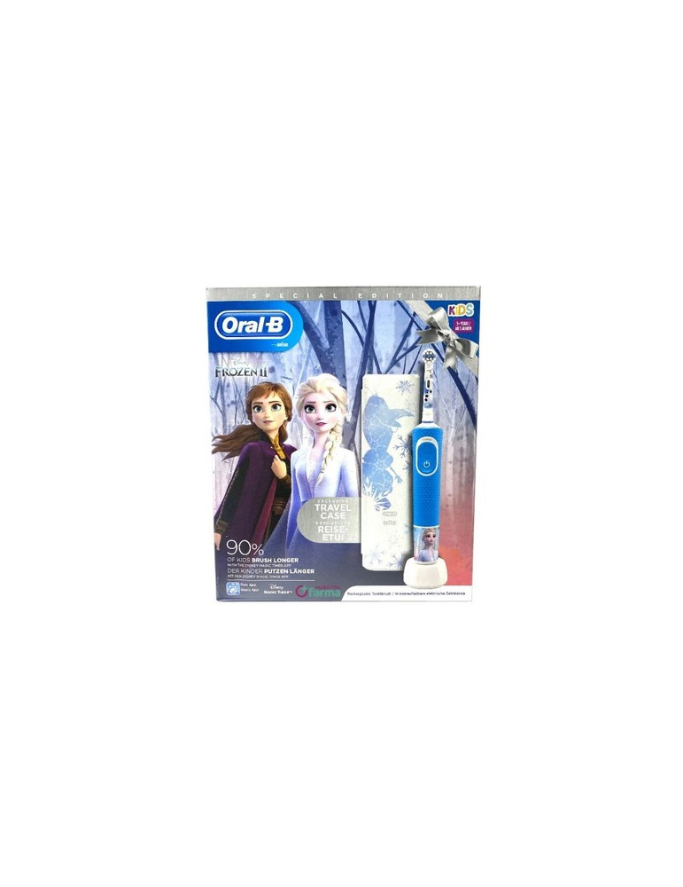 CEPILLO DENTAL ELECTRICO RECARGABLE INFANTIL ORAL-B KIDS FROZEN II CON ESTUCHE DE VIAJE