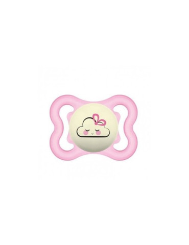 CHUPETE SILICONA SIMETRICA MAM SUPREME NIGHT 1 UNIDAD ROSA 6+ MESES