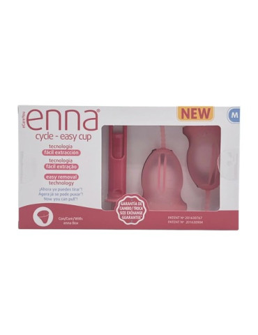 COPA MENSTRUAL ENNA CYCLE EASY CUP 2 UNIDADES TALLA M (CON APLICADOR)