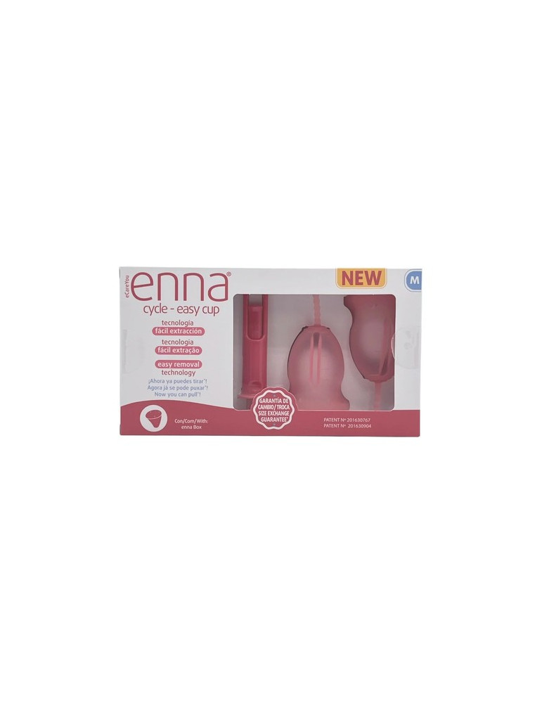 COPA MENSTRUAL ENNA CYCLE EASY CUP 2 UNIDADES TALLA M (CON APLICADOR)