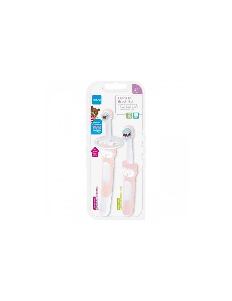 CEPILLO DENTAL INFANTIL APRENDIZAJE TRAINING BRUSH 5+M 1 UNIDAD COLOR ROSA