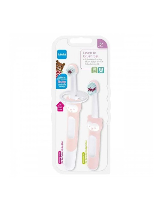 CEPILLO DENTAL INFANTIL APRENDIZAJE TRAINING BRUSH 5+M 1 UNIDAD COLOR ROSA