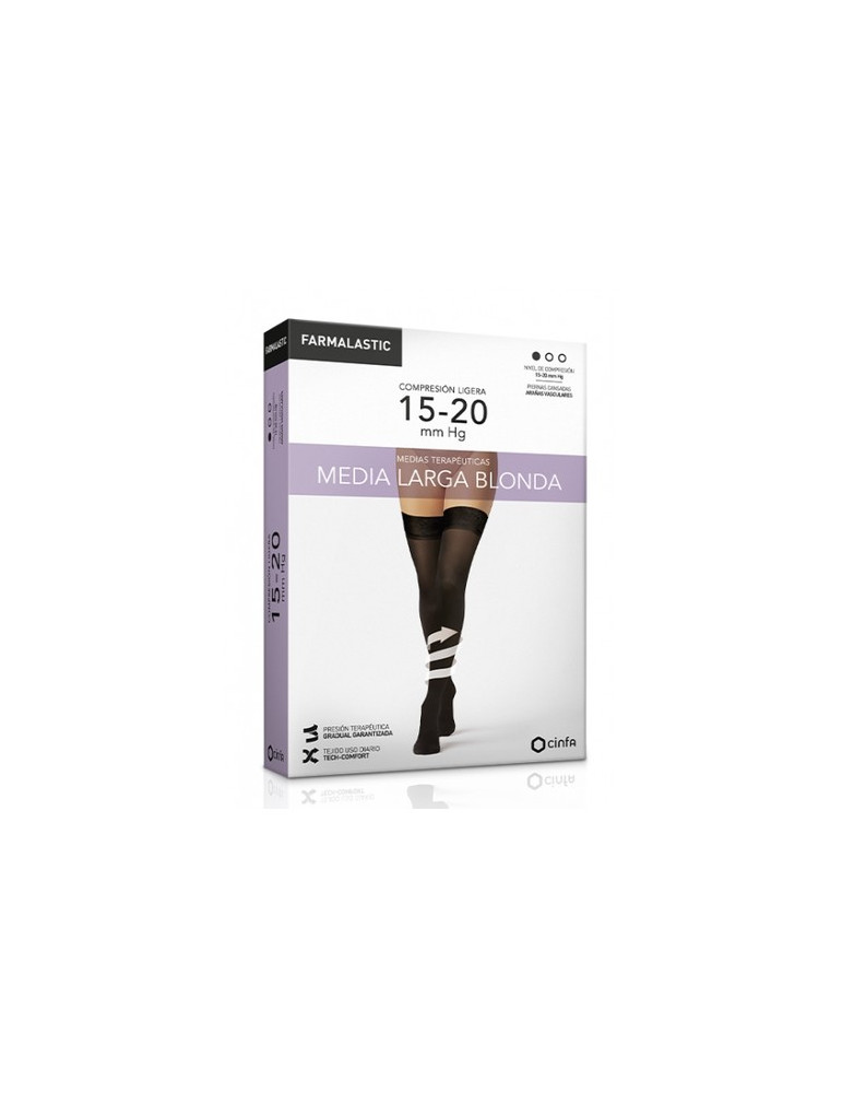 MEDIA LARGA (A-F) COMPRESION LIGERA FARMALASTIC BLONDA TALLA M COLOR NEGRO
