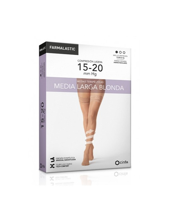 MEDIA LARGA (A-F) COMPRESION LIGERA FARMALASTIC BLONDA TALLA S COLOR CAMEL