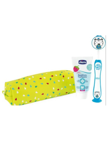 CHICCO SET DENTAL HIGIENE INFANTIL 3 - 6 AÑOS COLOR AZUL