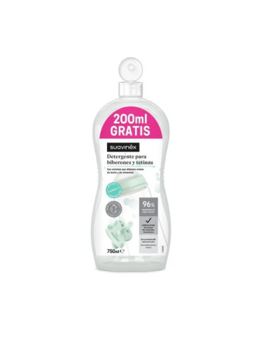 SUAVINEX DETERGENTE TETINAS Y BIBERONES 1 BOTELLA 550 ML + 200 ML FREE