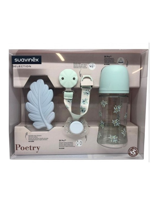 MORDEDOR SILICONA SUAVINEX SELECTION POETRY 0 - 6 MESES 1 UNIDAD SET REGALO