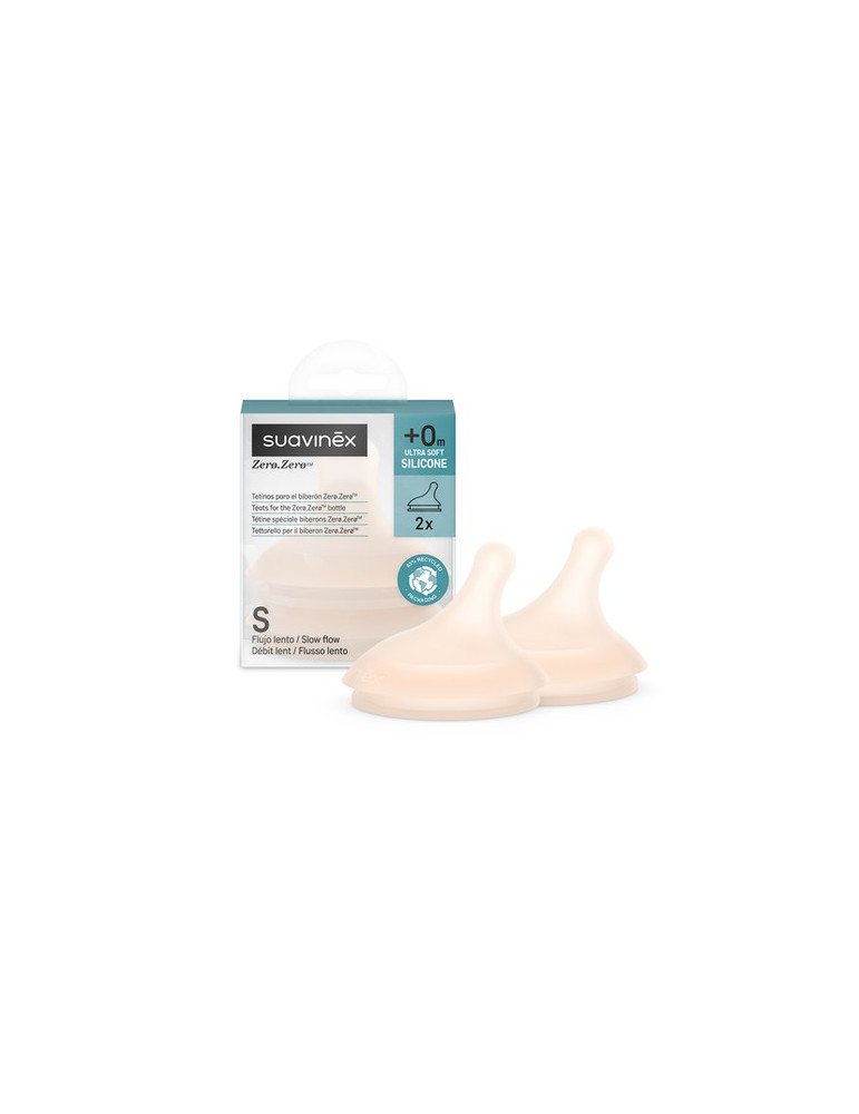 TETINA SILICONA FLUJO LENTO S SUAVINEX ZERO ZERO ULTRA SUAVE + 0 MESES 2 UNIDADES COLOR FAIR