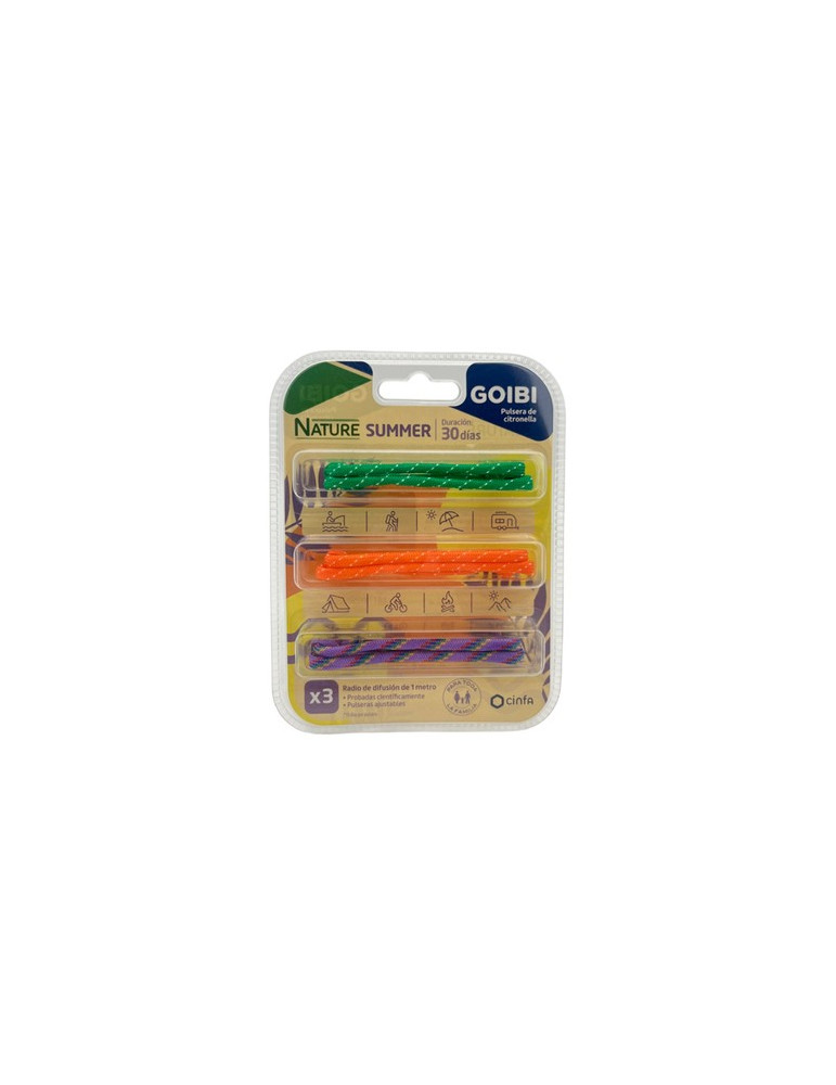 GOIBI PULSERA DE CITRONELLA NATURE 3 PULSERAS SUMMER