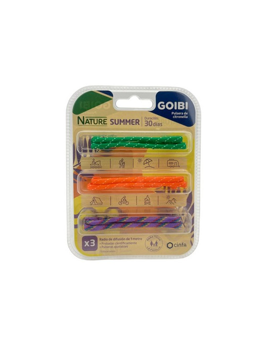 GOIBI PULSERA DE CITRONELLA NATURE 3 PULSERAS SUMMER