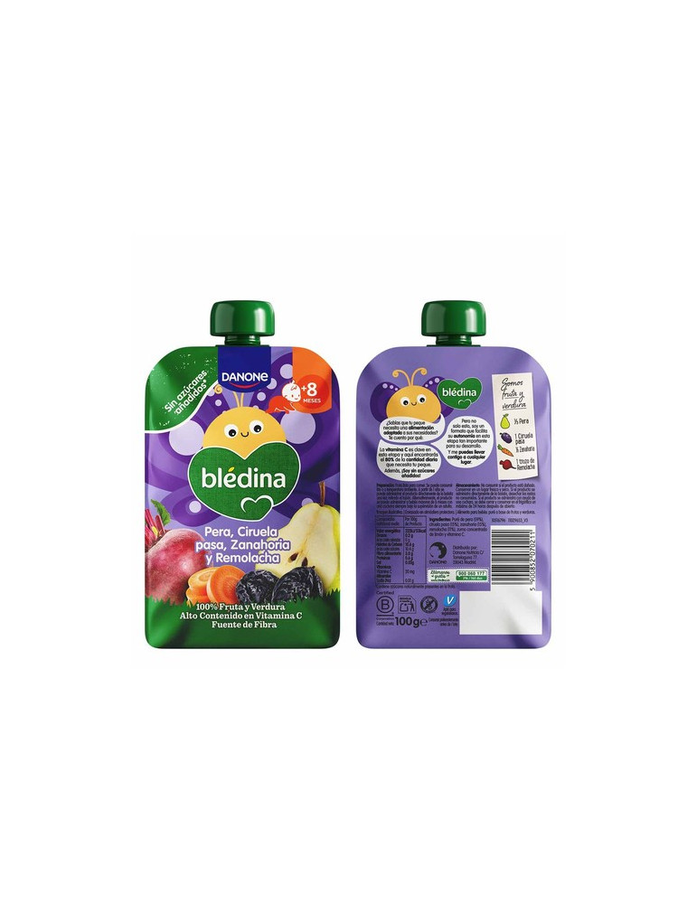 BLEDINA POUCH PERA CIRUELA ZANAHORIA Y REMOLACHA 1 POUCH 100 G