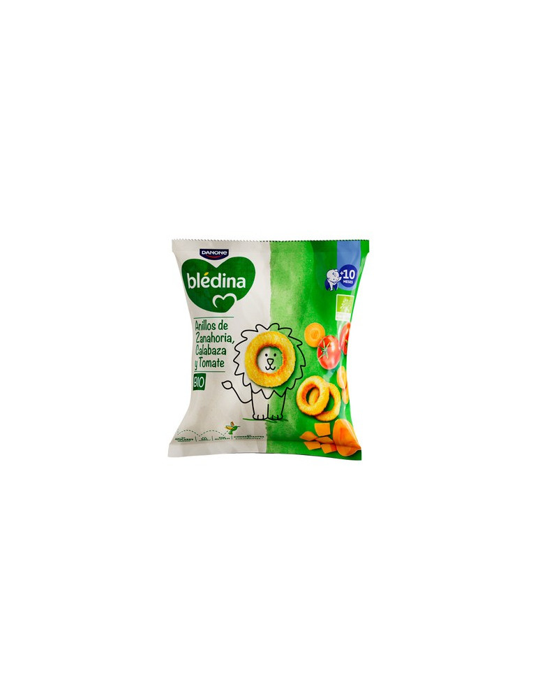 BLEDINA BIO SNACK ANILLOS DE ZANAHORIA CALABAZA Y TOMATE 1 ENVASE 20 G