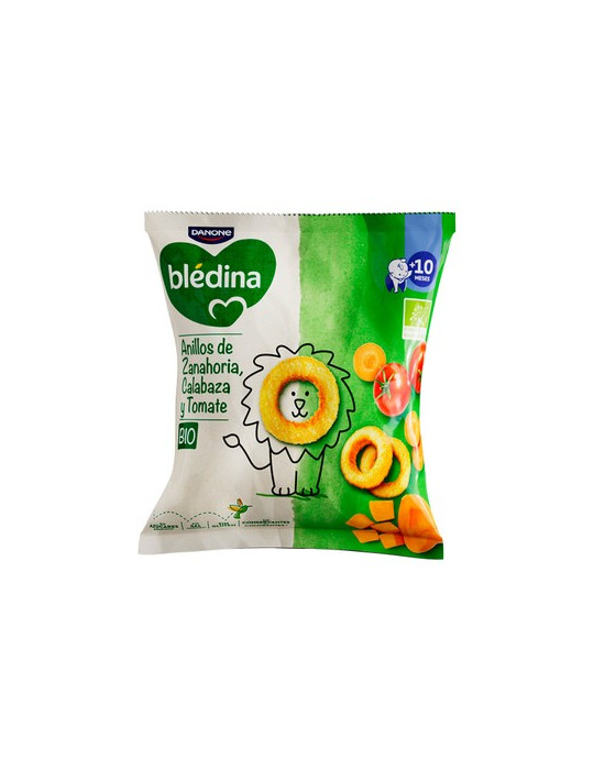 BLEDINA BIO SNACK ANILLOS DE ZANAHORIA CALABAZA Y TOMATE 1 ENVASE 20 G