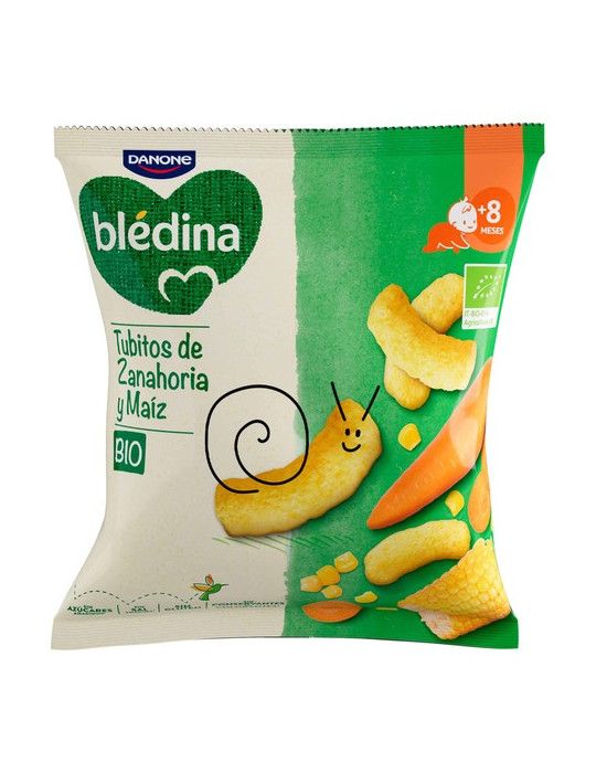BLEDINA BIO SNACK TUBITOS DE ZANAHORIA Y MAIZ 1 ENVASE 20 G